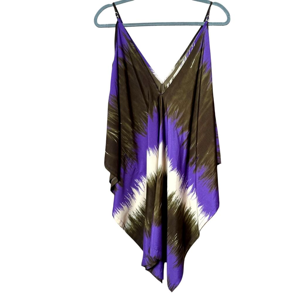 Ramona LaRue Silk Multicolor Batwing V Neck Pullover Blouse Size S - Picture 5 of 6